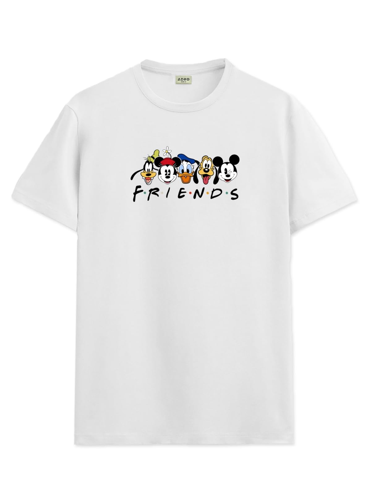 ADRO T Shirts for Boys & Girls | Friends Printed T-Shirt | Ages 3-14 | 100% Cotton Round Neck Tshirt for Boys |KRN-L2-FRIEND-WH-