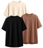 Veirdo Mens Cotton Vivamaginta Oversized Fit Short Sleeve Solid Round Neck T-Shirt