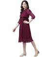 Aarika Women'S Georgette Fit And Flare Knee-Length Dress (Md-W-2740_Purple