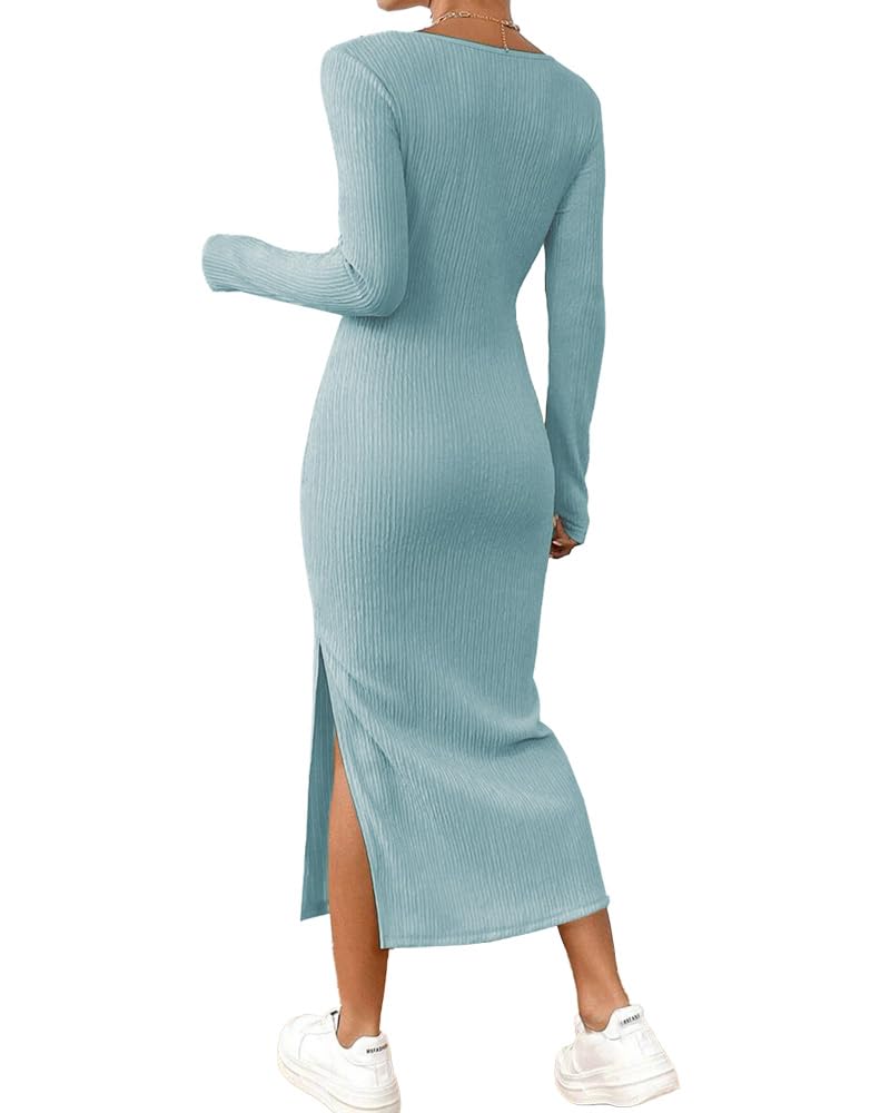 Noble Monk Women'S Midi Rib Dress With Side Slit