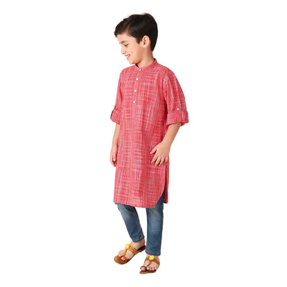 Fabindia BoyS Cotton Woven Regular Kurta (1030884Red_Red