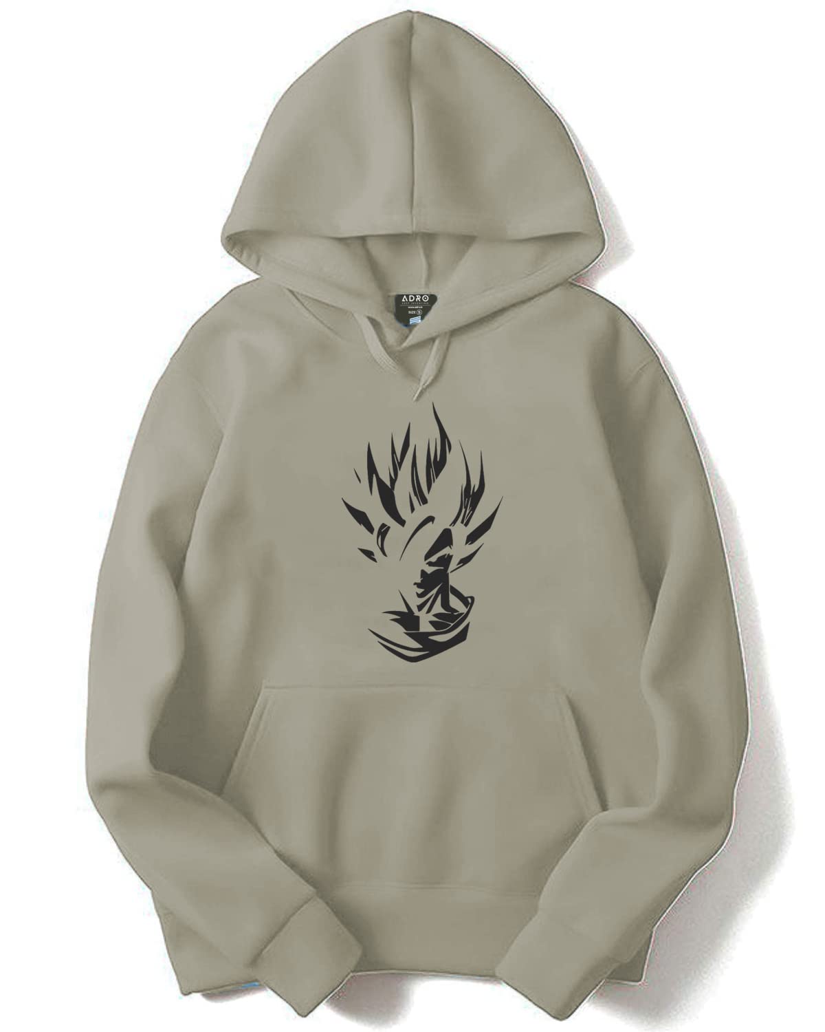 ADRO Men's Cotton Hooded Neck Hooded Sweatshirt (H21-M-GOK-CH_Beige)