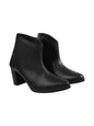 Shoetopai WomenS Black Ankle Boots  Faux Leather Pointed Toe Booties With Side Zip & Mid Block Heel For Work, Party & Everyday