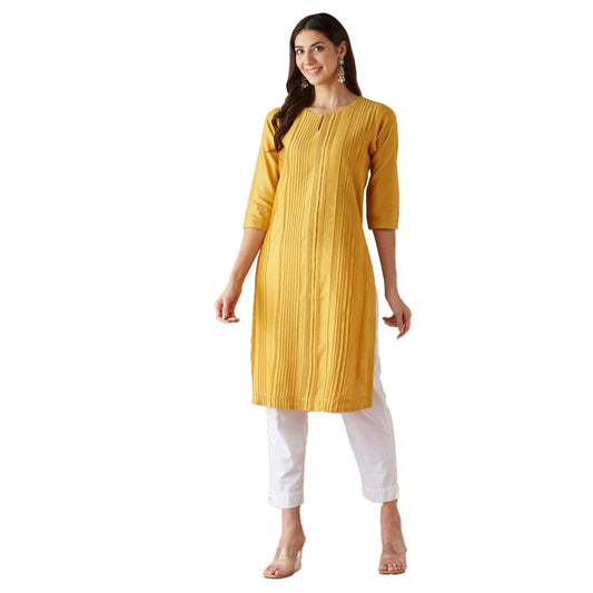 Fabindia Women's Cotton Silk Woven Regular Kurta