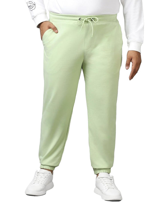 Bewakoof Air 1.0 Mens Solid Oversized Plus Size Joggers_604208_Green_3XL
