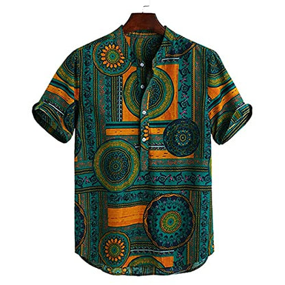LookMark Mens Cotton Blend Casual Beach Wear Shirts | Stylish Printed Shirts for Men | Comfortable Summer Wear | Party, Vacatio