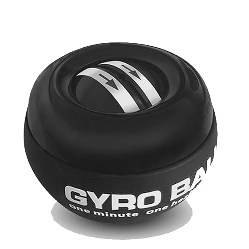 GOZATO Wrist Trainer Ball - Gyroscopic Arm Strengthener, Medium Size, Silicone, Without Light-Black