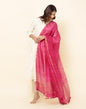 Fabindia Pink Silk Hand Woven Dupatta | Free Size | Celebration | 1 Dupatta - 2113000MAGENTA
