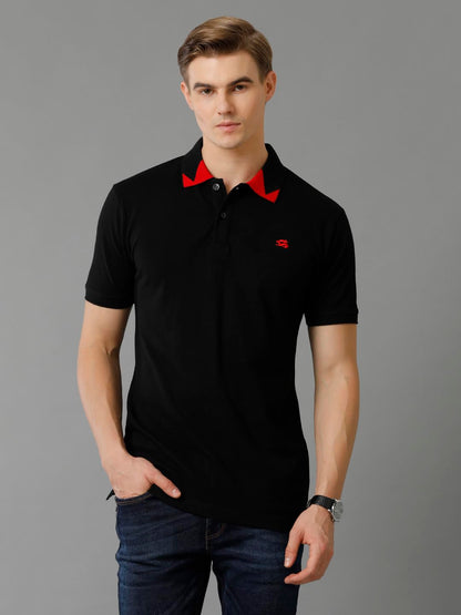 ADRO Premium Cotton Polo for Men (PN23-H-PLN-BL_Black)