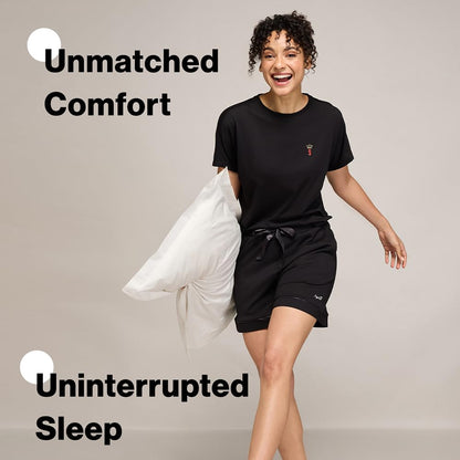 Nykd (Nys912 Soft Cotton Modal Shorts For Women | Relaxed Fit With Non Slip Elasticated Waistband, Adjustable Drawcord & 2 Side