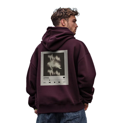 Nobero MenS Cotton Neck Hooded Sweatshirt (1M-Twrh-C0661_Midnight Plum 1