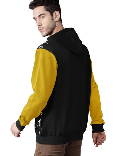 Eyebogler MenS Printed Cotton Blend Hooded Neck Full Sleeves Sweatshirt