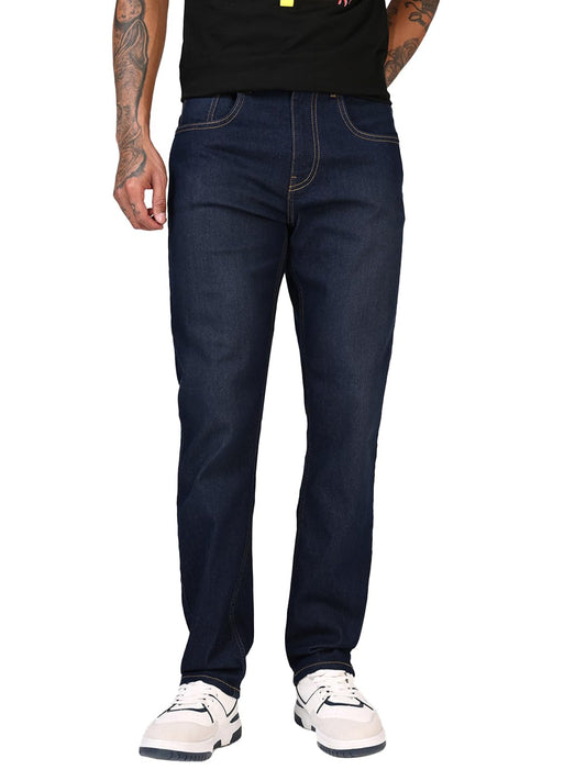 Bewakoof MenS Solid Slim Straight Fit Polycotton Jeans_687445_Blue_30