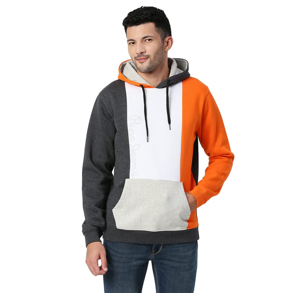 Pepe Jeans MenS Regular Fit Hooded Sweatshirt Grey