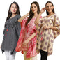 Tee Projekt Casual Crepe Kimino Sleeves WomenS Kaftan Dress Ll Elegant Casual & Everyday Kurta (Pack Of 3)