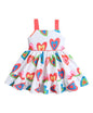 BUMZEE Baby Girls Polyester Sleeveless Graphic Print Knee Length Frock/Dress White - 6-12 Months (Peb11224D-wht)