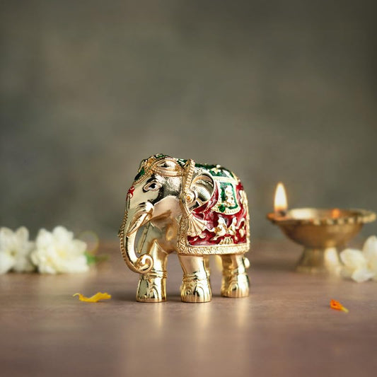 Astrotalk Shri Swarna Gajraj Idol | Vastu Elephant Idol for Strength, Wisdom & Financial Stability | Aesthetic Home Decor for Living Room & Office | Good Luck Gift for Man & Woman