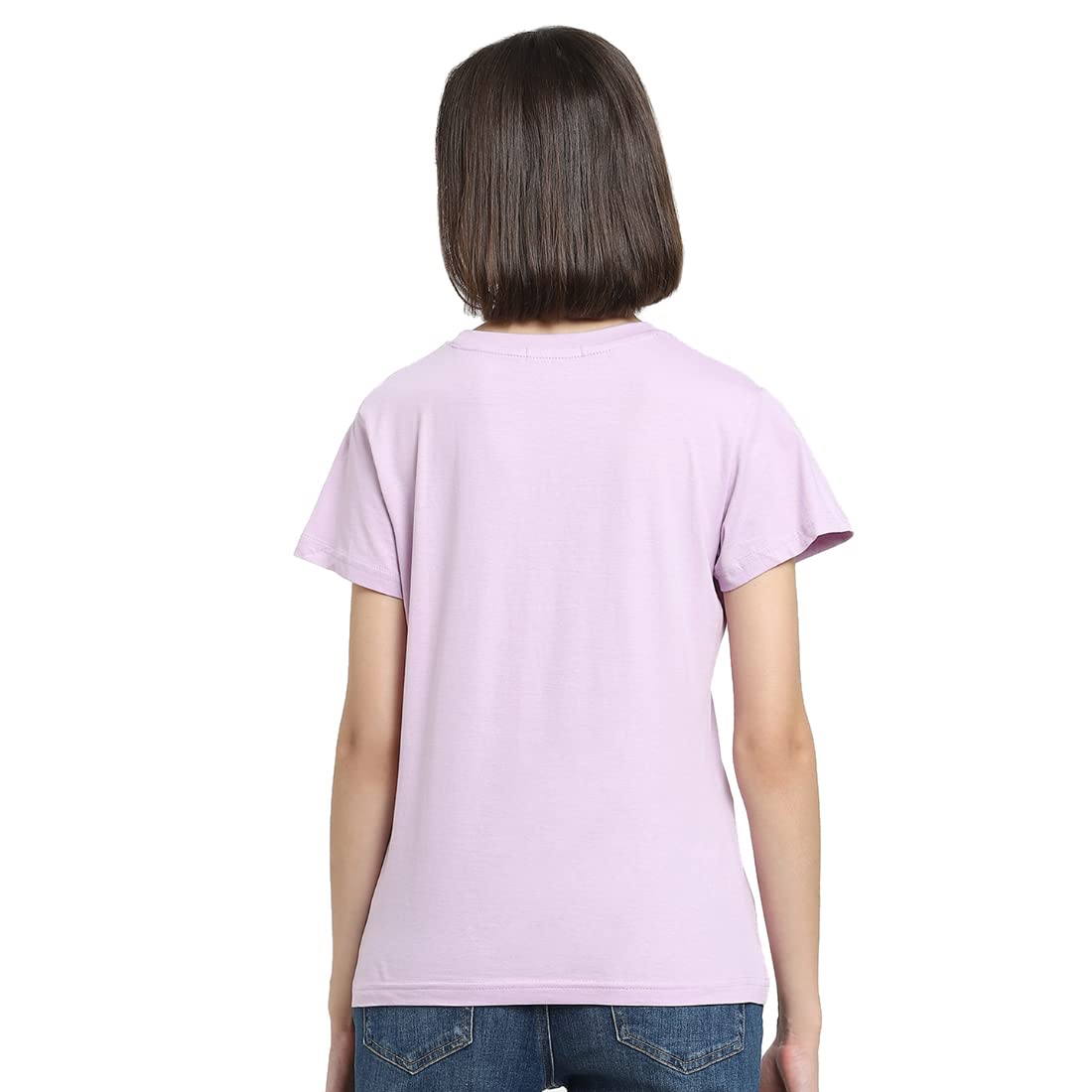Bewakoof Lilac Bloom Half Sleeve T-Shirt