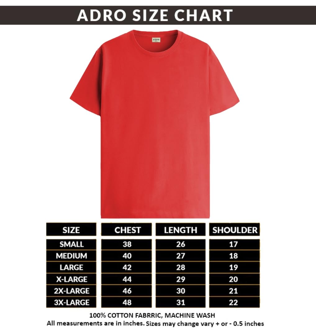 ADRO Men's Solid Regular Fit T-Shirt (RCM2-PLN)