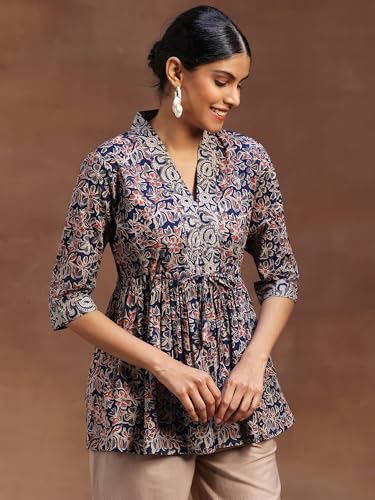 Libas Womens Printed Cotton A-Line Kurti For Women