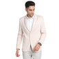 Turtle Men Cotton Blend Solid Tailored Fit Cream Casual Blazer