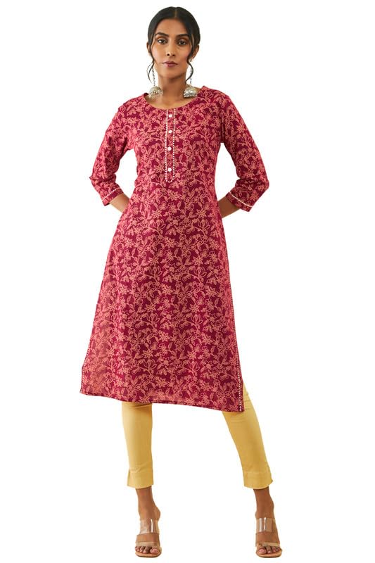Soch Women's Cotton Straight Kurta