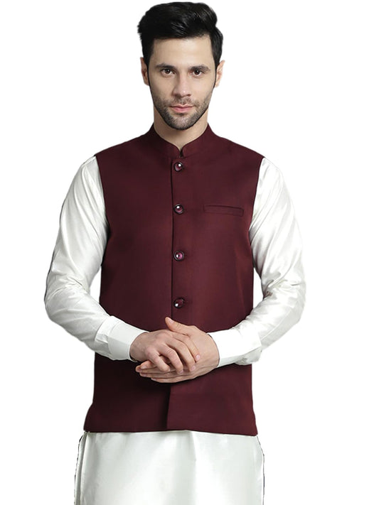 Jompers Mens Solid Nehru Jacket