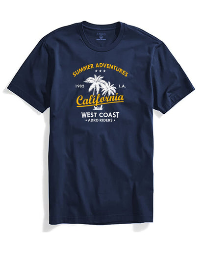 ADRO Summer Adventures California Mens Printed T-Shirt (RNR-M-CLL-NB_Navy)