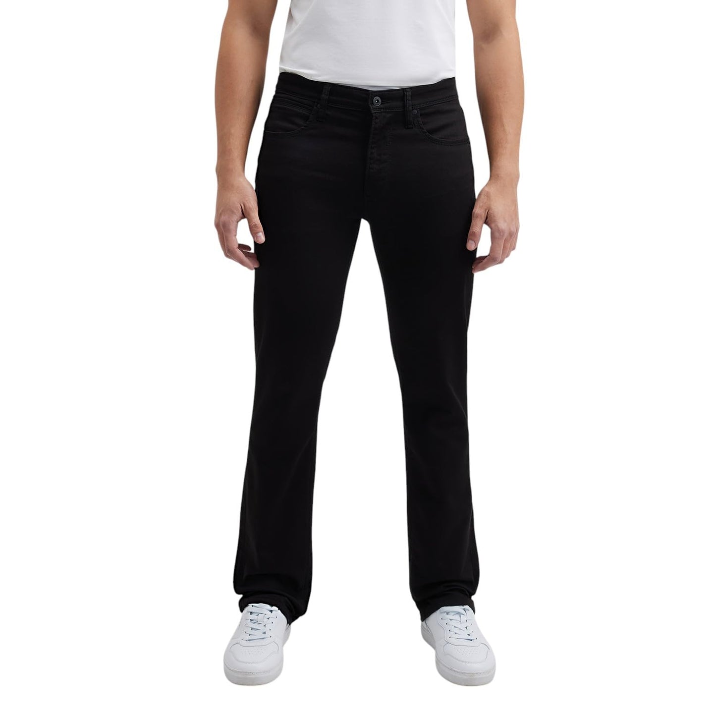 Men Black Mid Rise Straight Gymindigo Jogger Like Jeans