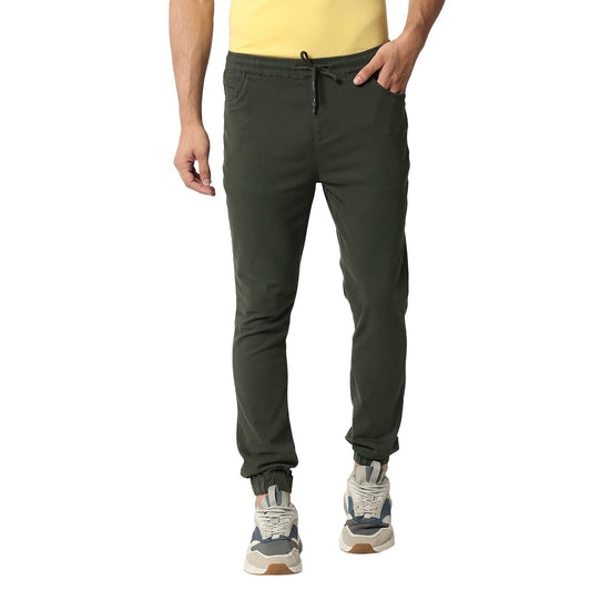 Thomas Scott Mens Solid Regular Fit Trouser Green