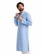 SOJANYA (Since 1958 Men's Cotton Linen Blue Checked ONLY Long Kurta Size: 40