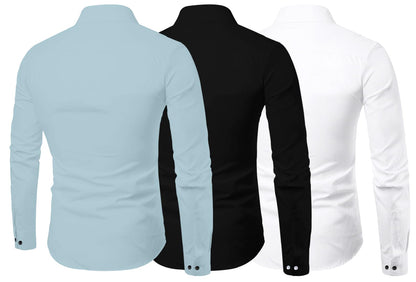 Zartha Combo Of MenS Regular Fit Cotton Polyester Blend Full Sleeve Casual Shirts (Pack Of 3)