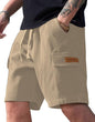 SMOWKLY Authentics Classic Mens Ribbed Polycotton Relaxed Fit Cargo Stretch Shorts || Half Pant with Drawstring & 4 Pockets ||