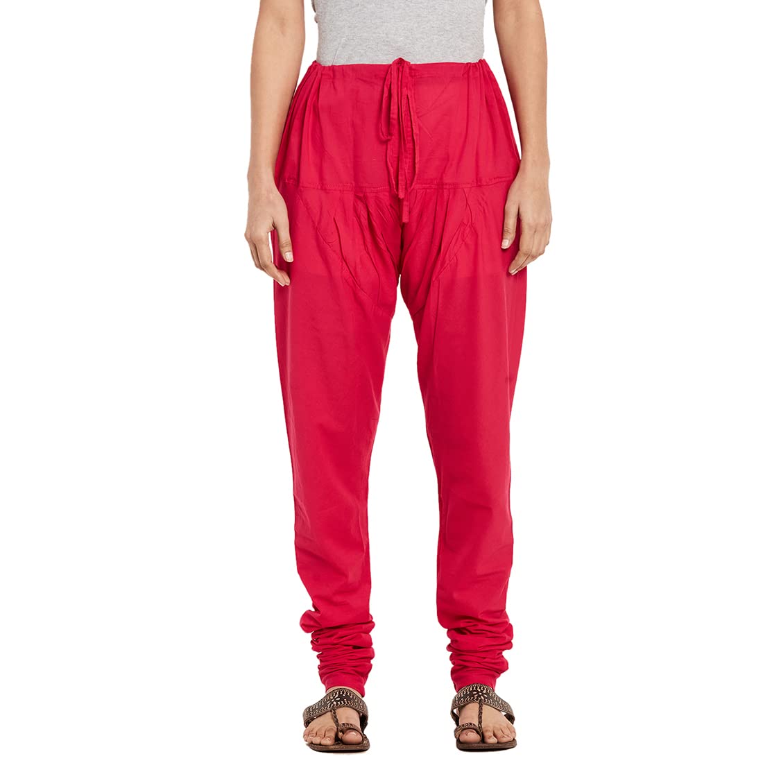 Fabindia Women Cambric Drawstring Regular Churidar Cotton_S Pink