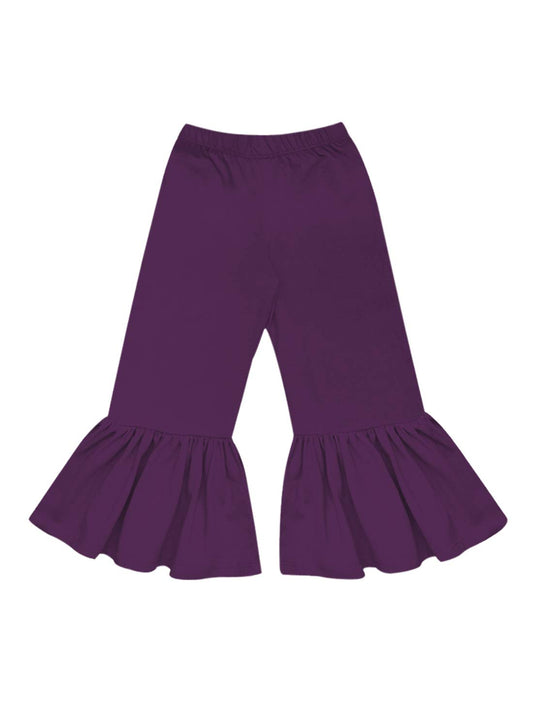 A.T.U.N. (ALL THINGS UBER NICE) Girls High Rise Regular Elasticated Waistband Casual Ruffle Pants Purple