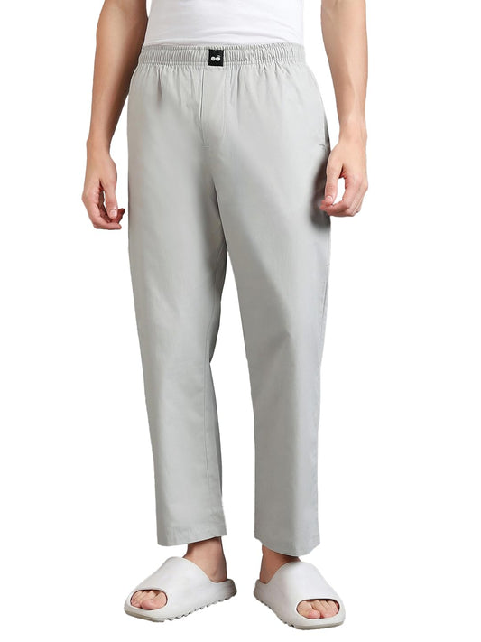 Bewakoof Mens Solid Regular Fit Poplin Pyjama_581594_Grey_3XL