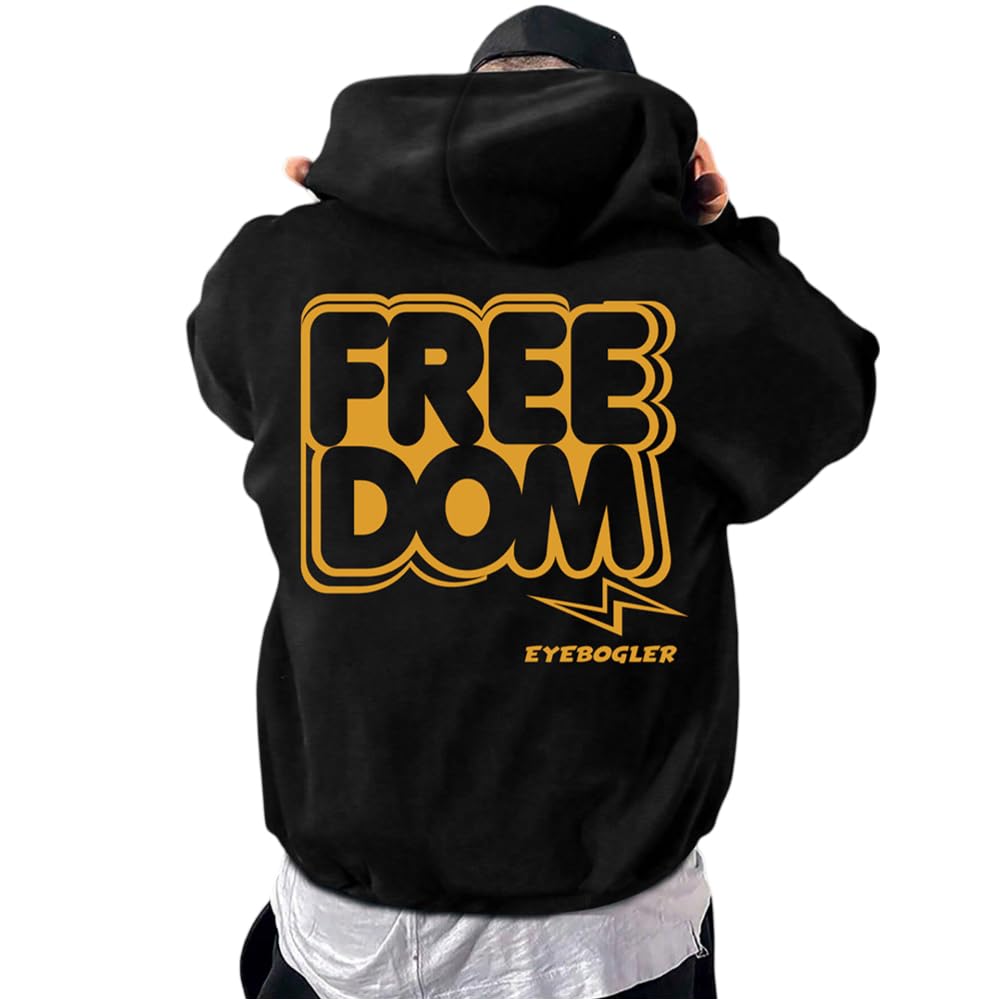 Noble Monk MenS Baggy Fit Back Printed Sweatshirt | Drop Shoulder Oversized Sweatshirt | Long Sleeve Hooded Sweatshirts For Men