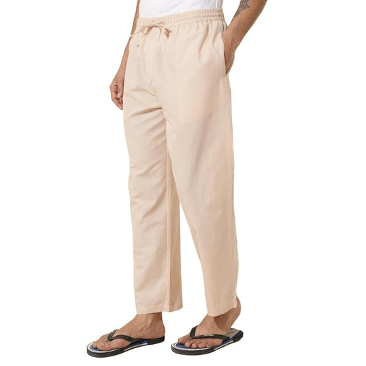 Fabindia Beige Cotton Woven Pyjama