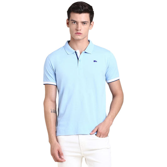 Dennis Lingo MenS Slim Fit Blue Polo T-Shirt