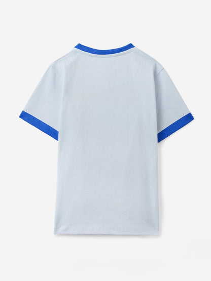 The Souled Store Official Donald Duck : Explorer Boys Short Sleeve Round Neck Graphic Printed Regular Fit Cotton T-Shirts Blue