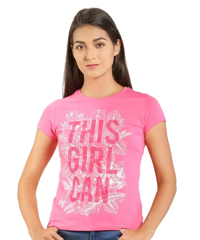 Lyra Pure Cotton Round Neck Printed T-Shirt For Women