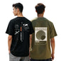 Nobero MenS Graphic Print Oversized Fit T-Shirt (1M-Twrt-C0869-X_Olive Green/Black