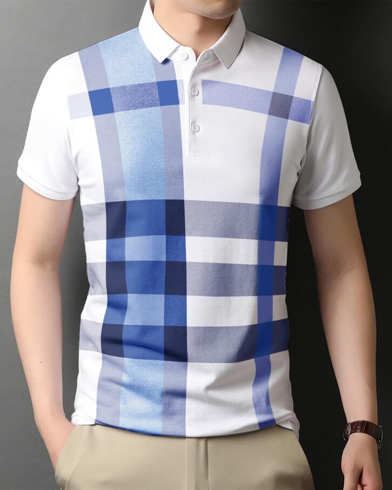 Noble Monk MenS Letter Print Regular Fit T-Shirt (T344Hs-Whsb-T700-Tbcmgwh Sky Teal Blue Cement Grey White