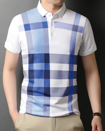 Noble Monk MenS Letter Print Regular Fit T-Shirt (T344Hs-Whsb-T700-Tbcmgwh Sky Teal Blue Cement Grey White