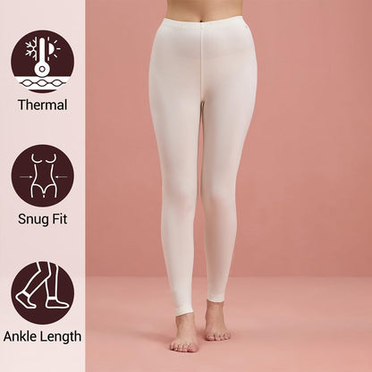 NYKD Luxe Thermal Leggings-NYOE06 White