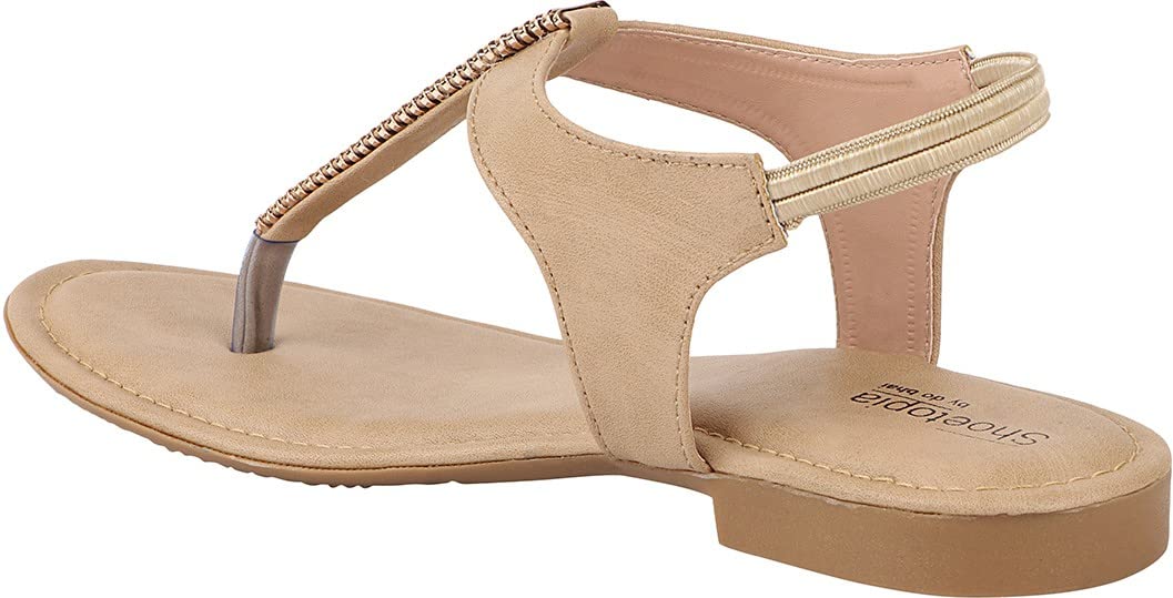 Shoetopia Girls Beige Stylish Trending Flats