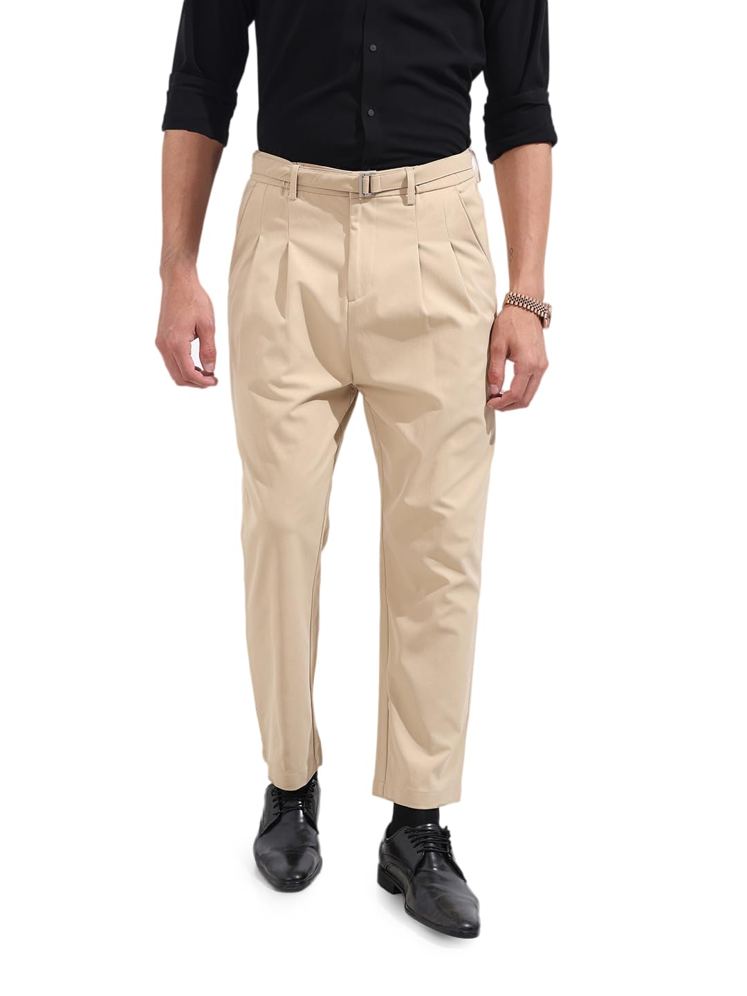 The Indian Garage Co Mens Relaxed Fit Mid-Rise Solid Gurkha Sweater