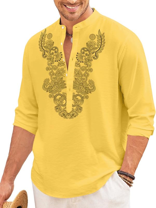Finivo Fashion MenS Cotton Blend Short Kurta With Full Sleeves And Ethnic Neck Design | Casual Crinkle Texture Kurta With Mandar