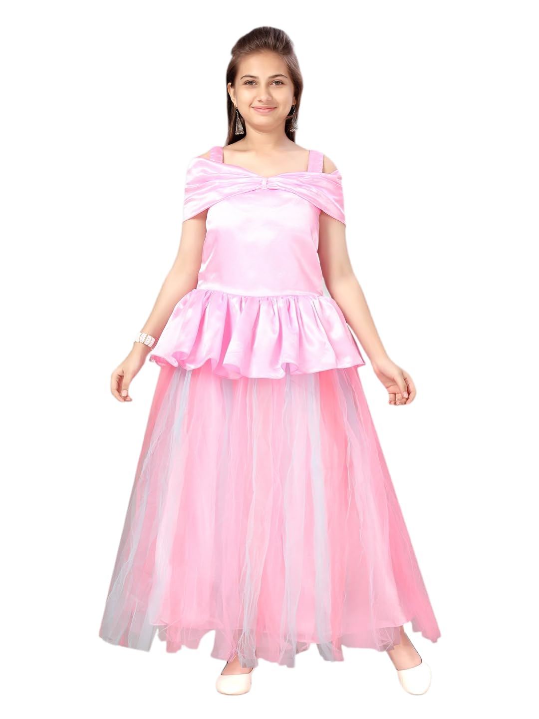 Aarika Girls Pink Gown (JLY_G_3001_Pink_38)