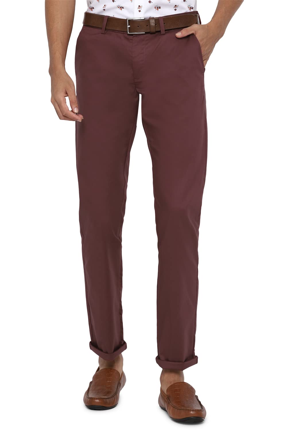 Allen Solly Men Slim Fit Solid Cotton Polyester Pants